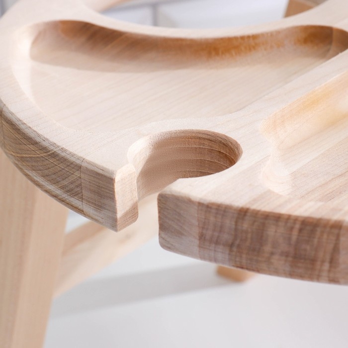 Столик - поднос с менажницей и складными ножками D=30x2 см, береза Столик - поднос с менажницей и складными ножками D=30x2 см, береза