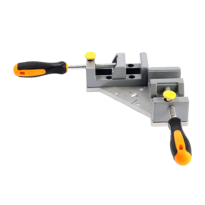 Струбцина угловая усиленная ТУНДРА, металлическая, два зажима 90 и 180°, 2К рукоятка, 70 мм   107021 Струбцина угловая усиленная ТУНДРА, металлическая, два зажима 90 и 180°, 2К рукоятка, 70 мм   107021