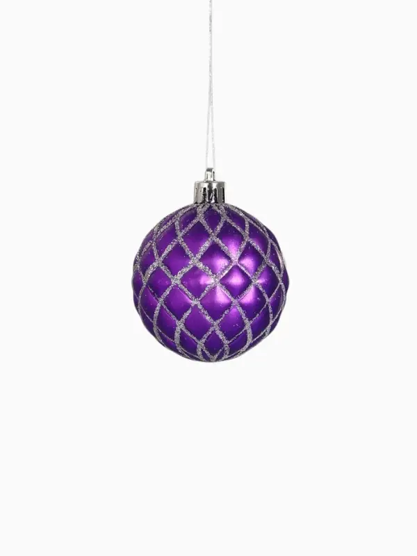 Ёлочные игрушки &laquo;Ларго&raquo;, шары новогодние, d=6 см, набор 12 шт., фиолетовый