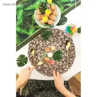 Салфетка сервировочная на стол Доляна &laquo;Одуванчик&raquo;, d=38 см, коричневая