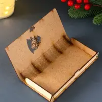 Конверт для денег деревянный "Новый год с шишками", 18х2,4х8 см