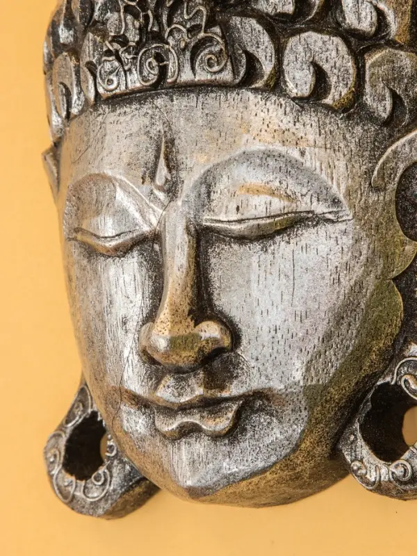 Сувенир интерьерный «Будда», 13×5×18 см, дерево, серебро