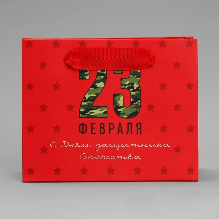 Пакет подарочный ламинированный, упаковка, «С 23 февраля», S 15 х 12 х 5.5 см Пакет подарочный ламинированный, упаковка, «С 23 февраля», S 15 х 12 х 5.5 см