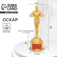 Кубок наградная фигура «Мастер своего дела», оскар, пластик, 18 х 6,3 см.