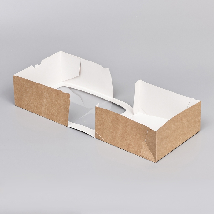 Кондитерская упаковка с окном, крафт, 21 х 21 х 10 см Кондитерская упаковка с окном, крафт, 21 х 21 х 10 см