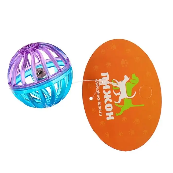 Шарик для кошек с бубенчиком  Шарик для кошек с бубенчиком "Завитушки", 4 см, микс цветов