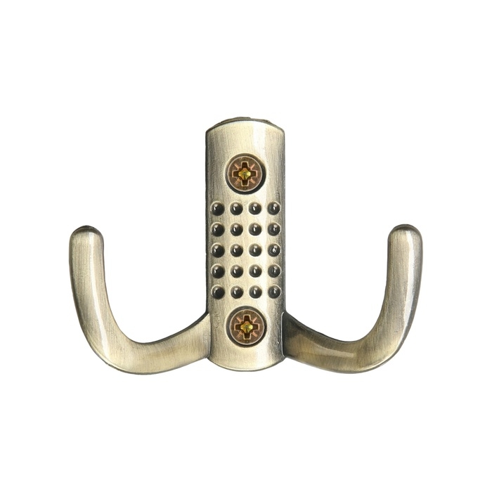 Крючок мебельный ТУНДРА TKD011, двухрожковый, бронза, 4 шт TMP Крючок мебельный ТУНДРА TKD011, двухрожковый, бронза, 4 шт TMP