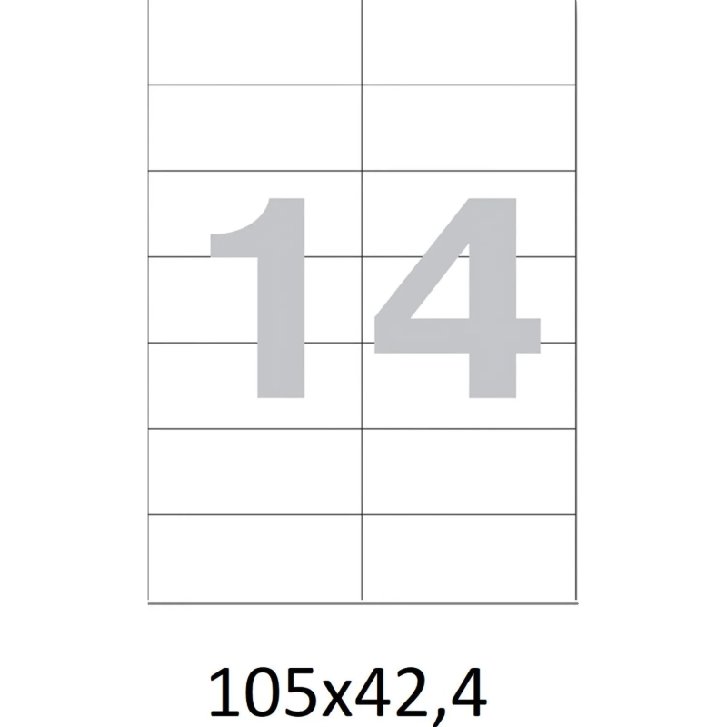 Этикетки самоклеящиеся  105х42,4 мм/14 шт. на листеА4  50листов