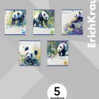 Тетрадь 24 листа в линейку ErichKrause Flower Panda, 60 г/м&sup2;, обложка мелованный картон, МИКС