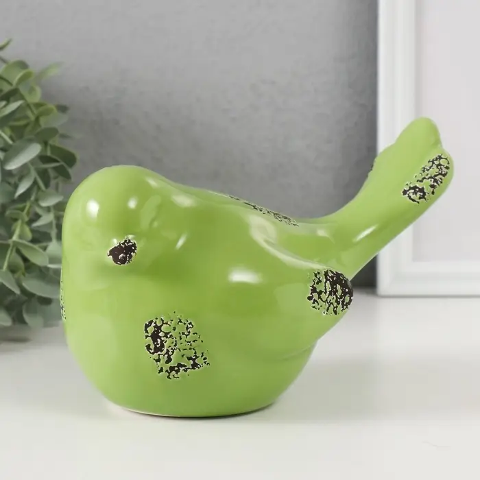 Копилка для денег &laquo;Зелёный воробышек&raquo;, керамика, 18.8 11.9&times;13 см