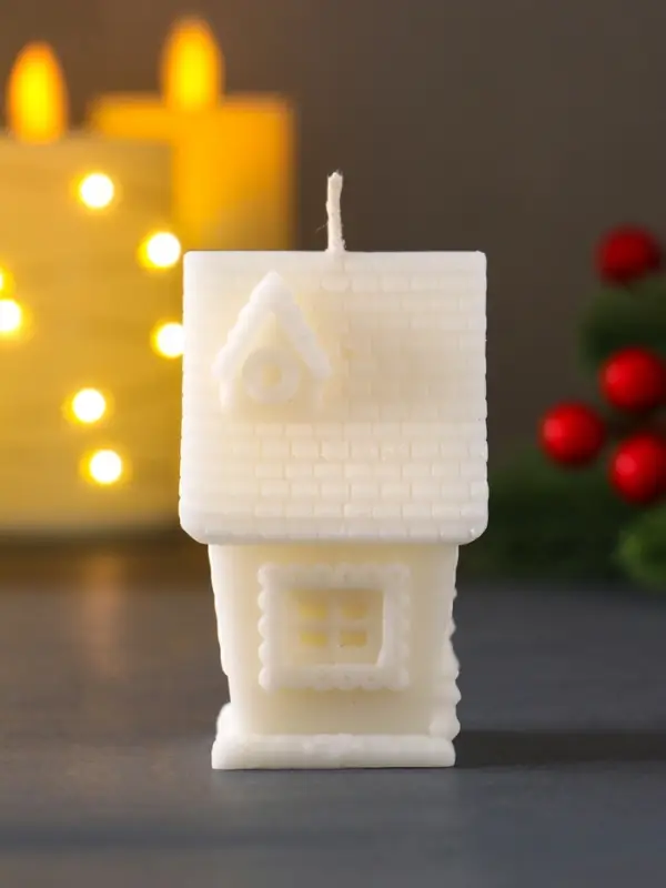Декоративная свеча "Деревенский домик" (натуральный воск), 51*49*80