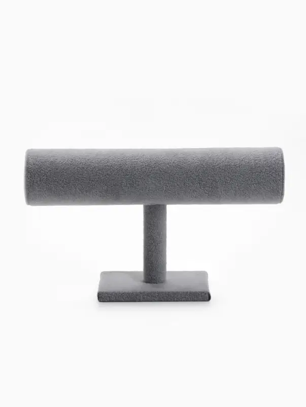 Подставка для часов, браслетов и цепочек &laquo;QF. Флок&raquo;, d=5 см, 23.5&times;7&times;14 см, серая