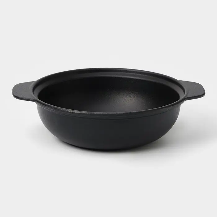 Жаровня, 2 л, d=24 см, с крышкой, чугун, чёрная