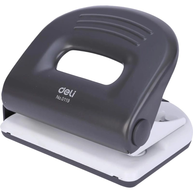 Дырокол Deli PRO до 25 листов, с линейкой,сталь,в картонной коробке,ассорти