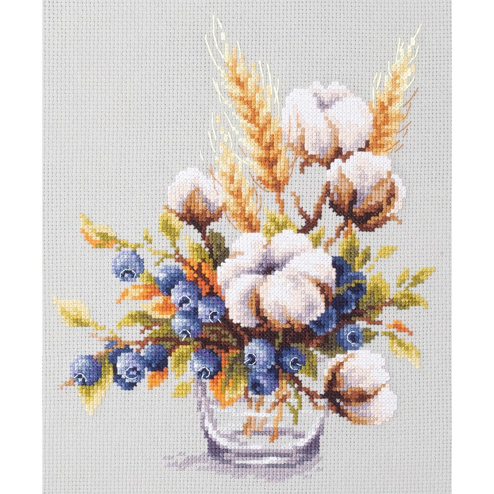 Набор для вышивания крестом «Хлопок и черника», 18 × 23 см Набор для вышивания крестом «Хлопок и черника», 18 × 23 см