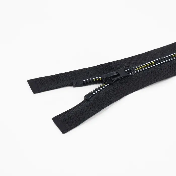 Молния «Трактор», №5, разъёмная, замок автомат, 80 см, чёрная, белая, жёлтая Молния «Трактор», №5, разъёмная, замок автомат, 80 см, чёрная, белая, жёлтая