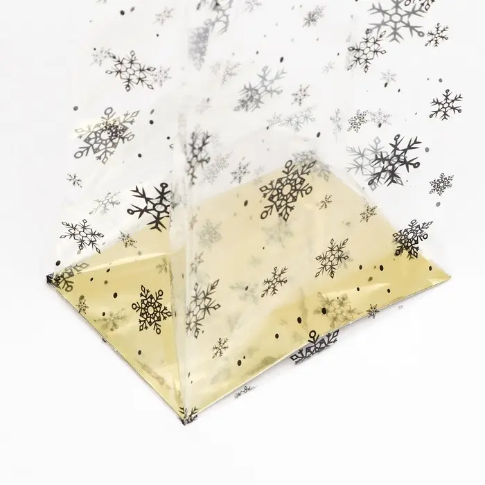 Пакет подарочный новогодний с жёстким дном 11×17×55 Золотой «Снежинки» Пакет подарочный новогодний с жёстким дном 11×17×55 Золотой «Снежинки»