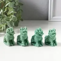 Сувенир полистоун "Собаки Фу" набор 4 шт зелёный 2,3х4,5х5 см