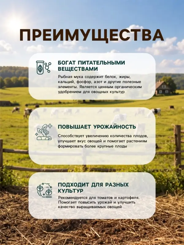 Рыбная мука органическое долгодействующее удобрение, 2 л