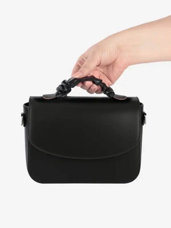 Ручка для сумки, пришивная, 18&times;3.5 см, чёрная