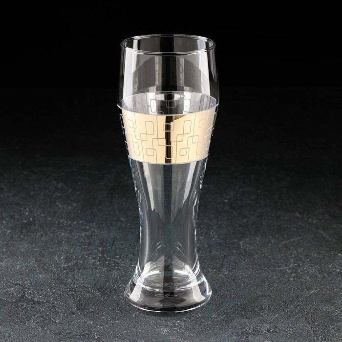 Стакан для пива «Геометрия», 300 мл, с гравировкой и напылением, цвет напыления золотой Стакан для пива «Геометрия», 300 мл, с гравировкой и напылением, цвет напыления золотой
