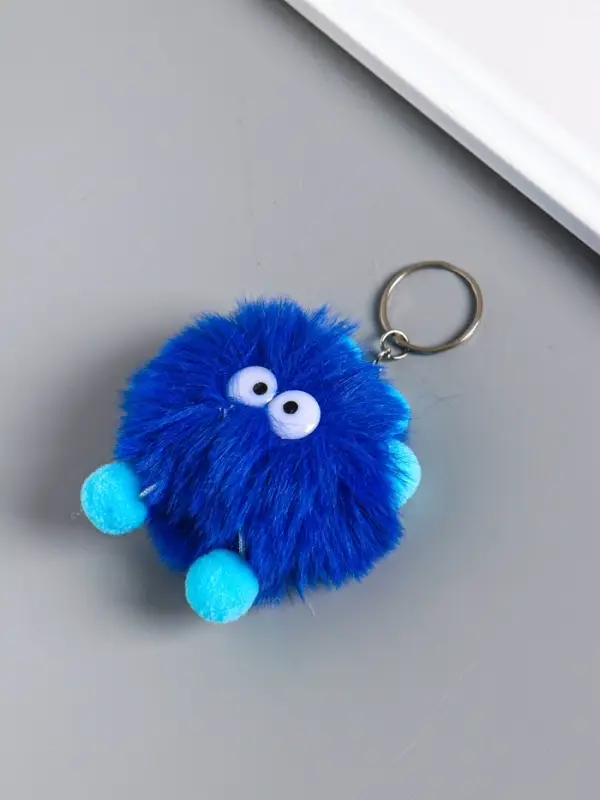 Брелок для ключей на кольце &laquo;Пушистик с ушками&raquo;, мягкий, на сумку, рюкзак, 10 см, МИКС