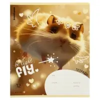 Тетрадь 12 листов в клетку ErichKrause Fluffy, 60 г/м&sup2;, обложка мелованный картон, МИКС