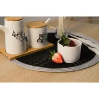 Салфетка сервировочная на стол Доляна &laquo;Лана&raquo;, d=38 см, чёрная