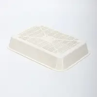 Туалет средний с бортом и сеткой 36&times;26&times;9, см, лоток бежевый, сетка и борт белые