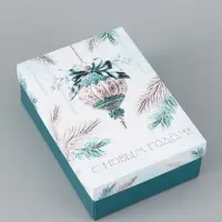 Коробка подарочная &laquo;Ёлочный шар&raquo;, новогодняя, с крышкой, 24&times;17&times;8 см