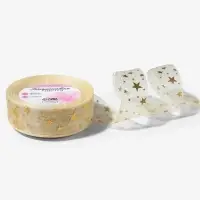 Лента капроновая с тиснением &laquo;Звёзды&raquo;, 25 мм, 23&plusmn;1 м, бежевая