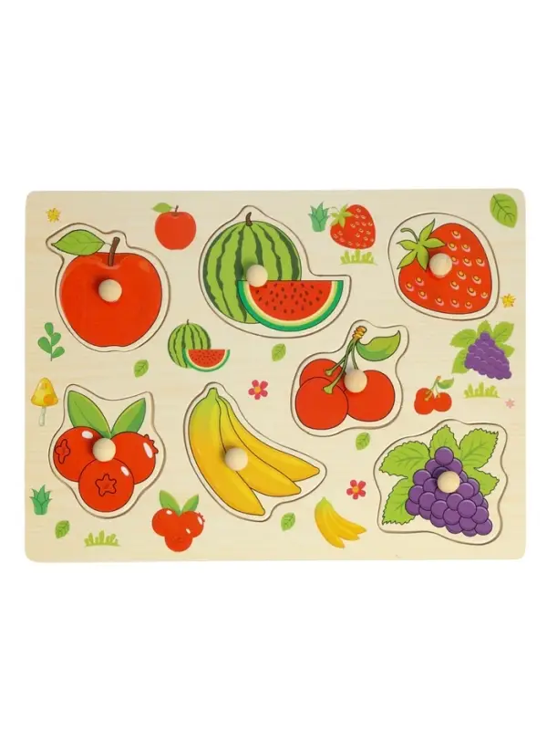 Рамка - вкладыш Лесная мастерская &laquo;Подбери картинку. Ягоды - фрукты&raquo;, 7 деталей