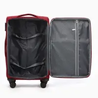 Чемодан на колёсах TEXTURA, с увеличением, кодовый замок, 42&times;26&times;68 см, 24", красный