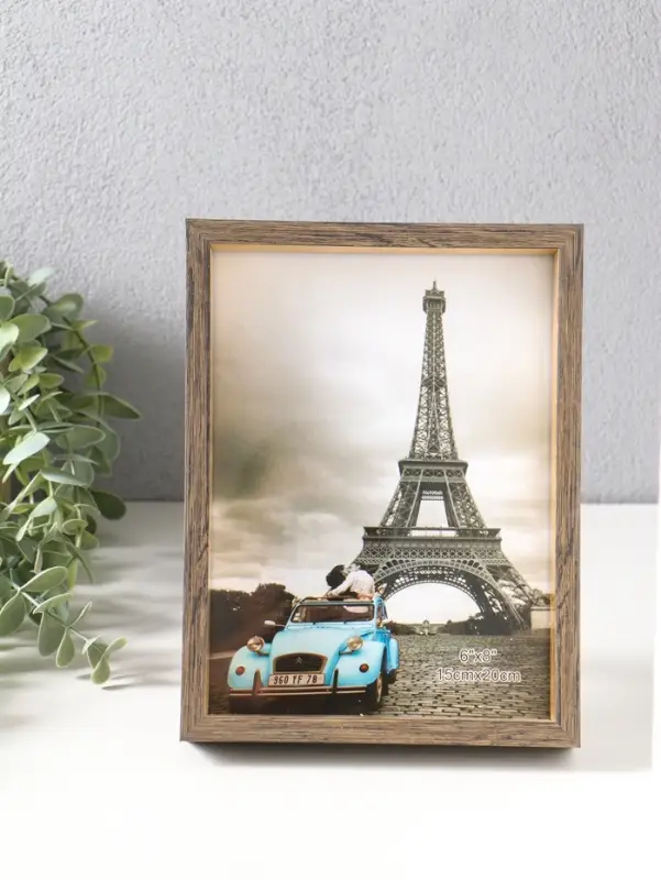 Фоторамка пластик 15х20 см "Ламберто" бежево-чёрный с золотом 21х16х3,5 см