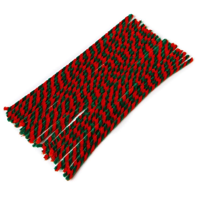 Проволока синельная двухцветная, набор 50 шт., красный и зелёный цвет Проволока синельная двухцветная, набор 50 шт., красный и зелёный цвет