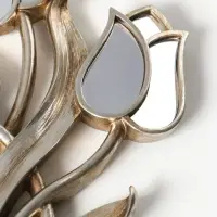 Панно настенное полистоун &laquo;Зеркальные тюльпаны&raquo;, под серебро с позолотой, 22&times;3&times;35 см