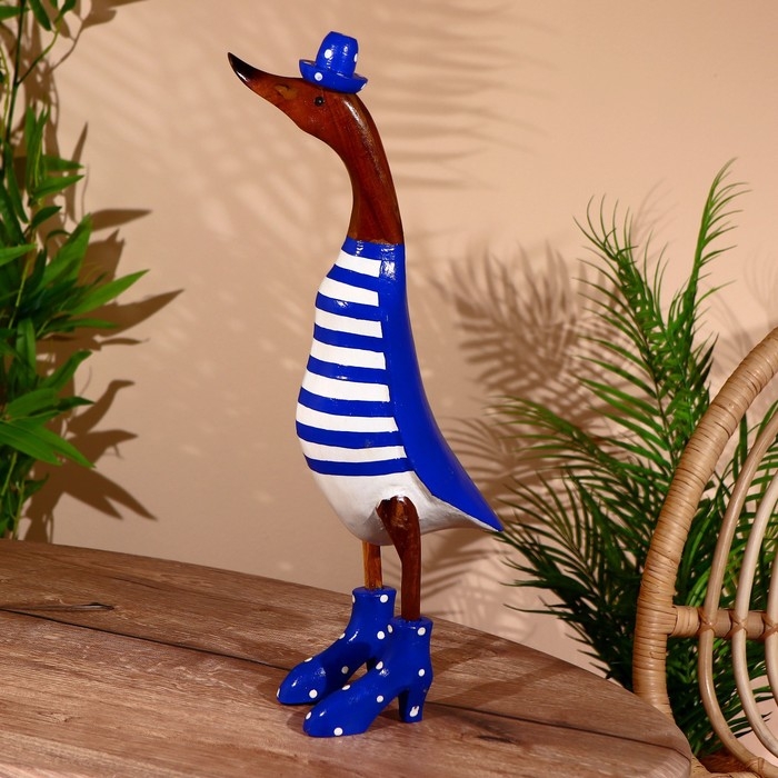 Сувенир "Утка в синем" дерево 45 см