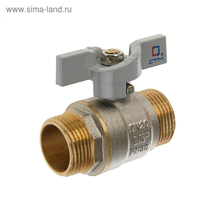 Кран шаровой Кран шаровой "СТМ" Стандарт, PN40, наружная/наружная резьба 3/4", бабочка