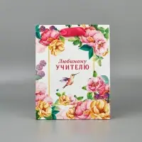 Набор  ламинированных вертикальных пакетов &laquo;Любимому учителю&raquo;, 3 шт, MS 18 &times; 23 &times; 10 см