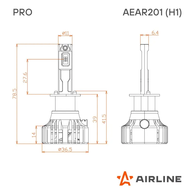 Лампа светодиод. H1 PRO, 50Вт, 9200Лм (4600Лм x 2), 6000К, 12/24В, кмпл. 2 шт.