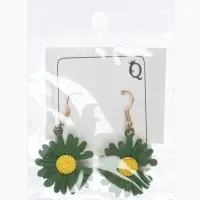 Серьги металл &laquo;Яркость&raquo;, ромашки, жёлто-зелёные
