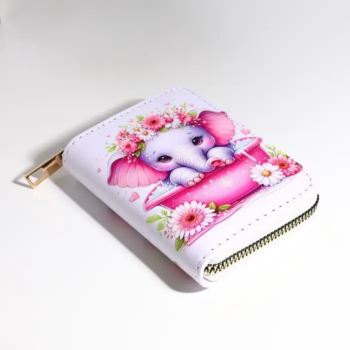 Кошелёк на молнии &laquo;Слоник&raquo;, белый