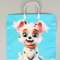 Пакет Щенячий восторг- пластиковая ручка 34 х 35 см 100 мкм