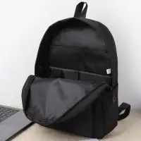 Рюкзак школьный на молнии, с карманами, однотонный, размер 28&times;11&times;40 см, чёрный