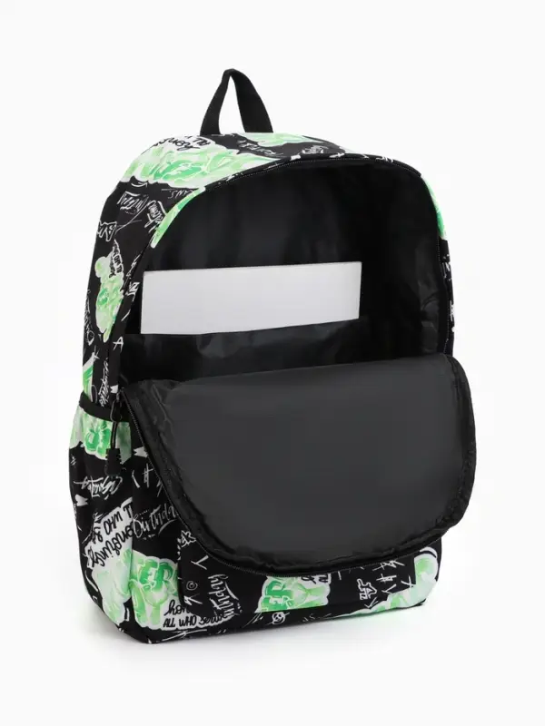 Рюкзак школьный, 1 отделение, 3 кармана, 30&times;13&times;42 см, зелёный