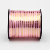 Лента упаковочная с золотой полосой, розовая, 5 мм &times; 225 м