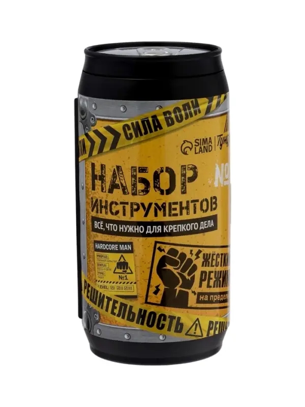 Набор инструментов ТУНДРА, подарочный пластиковый кейс &laquo;Банка&raquo;, 13 предметов