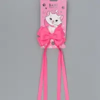 Бант для волос на заколке с лентами, цвет розовый, Коты аристократы Бант для волос на заколке с лентами, цвет розовый, Коты аристократы