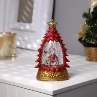 Светодиодная фигура &laquo;Дед Мороз на олене&raquo; 9&times;15&times;4 см, пластик, от батареек АААх2, свечение тёплое белое