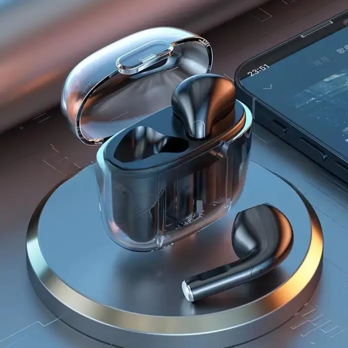 Наушники беспроводные Mybit Pro13, TWS, вкладыши, Bluetooth 5.0, 30/180 мАч, чёрные в прозрачном кейсе